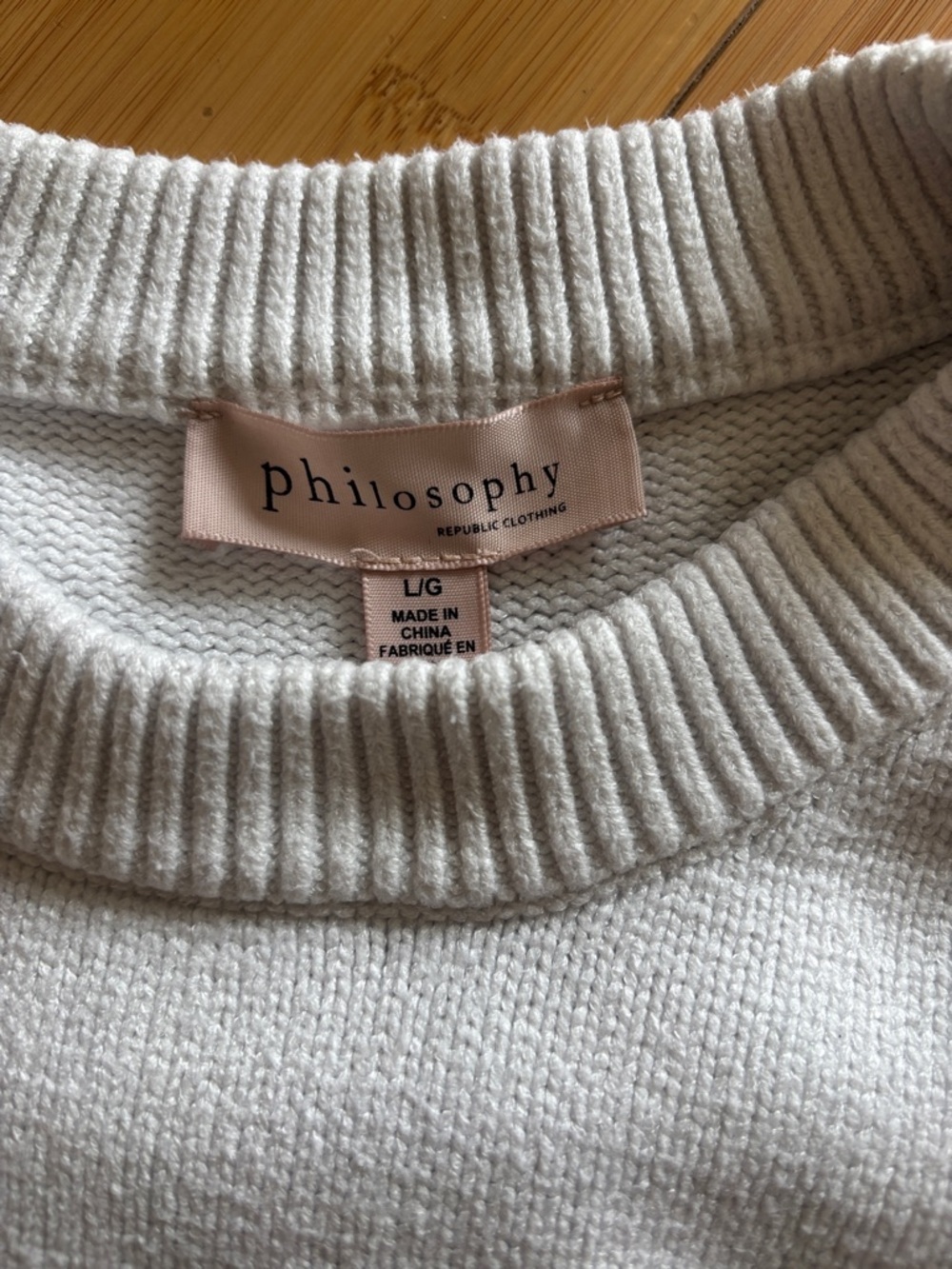 Philosophy Soft Cream Ribbed Neck Sweater - Picture 2 of 4